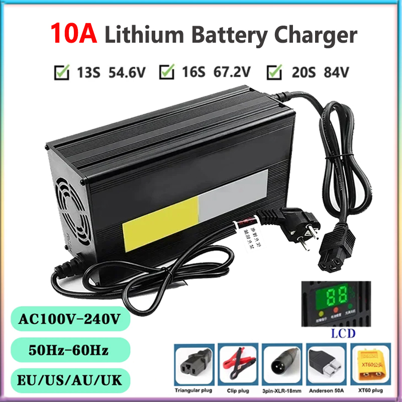 84V 20A Smart Charger - Carregador rápido da bateria de lítio,