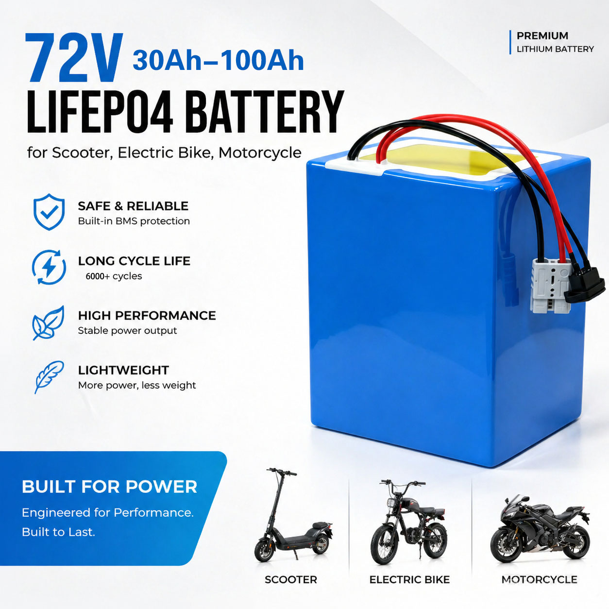 72V 40Ah Lifepo4 Battery Pack - Bateria de Lítio LiFePO4 72V 50Ah