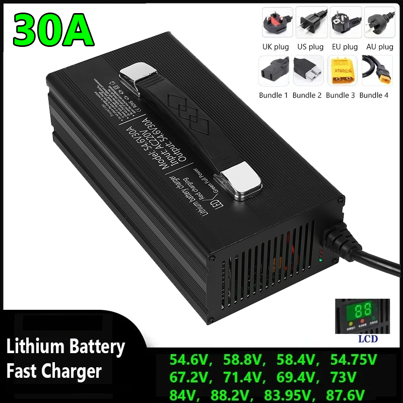 48v 60v 72v 30a inteligência c - 84V 20A Smart Charger avaliação e preço