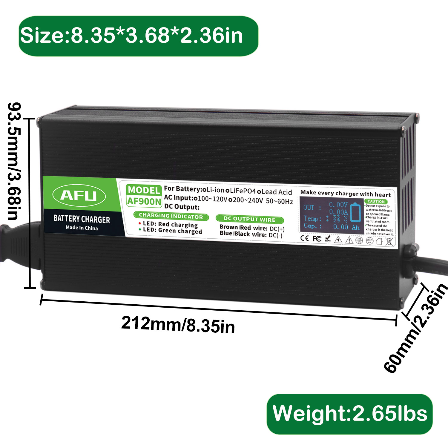 Carregador de bateria lifepo4  - 84V 20A Smart Charger avaliação e preço